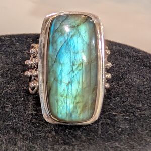 Sterling Silver Labradorite Ring Sz- 6